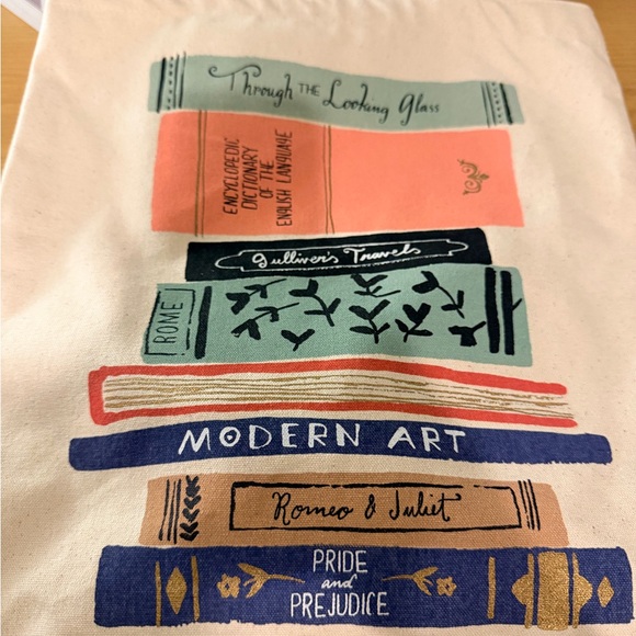 Kate Spade Literary Book Stack Tote - Pink, Blue, Gold - Picture 3 of 3